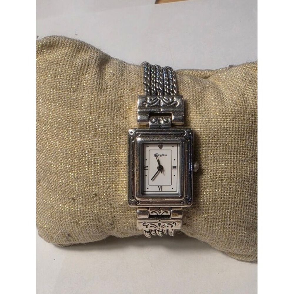 Brighton Tivoli Silver Tone Multi Strand Chain Toggle Watch‎ Rectangular Face